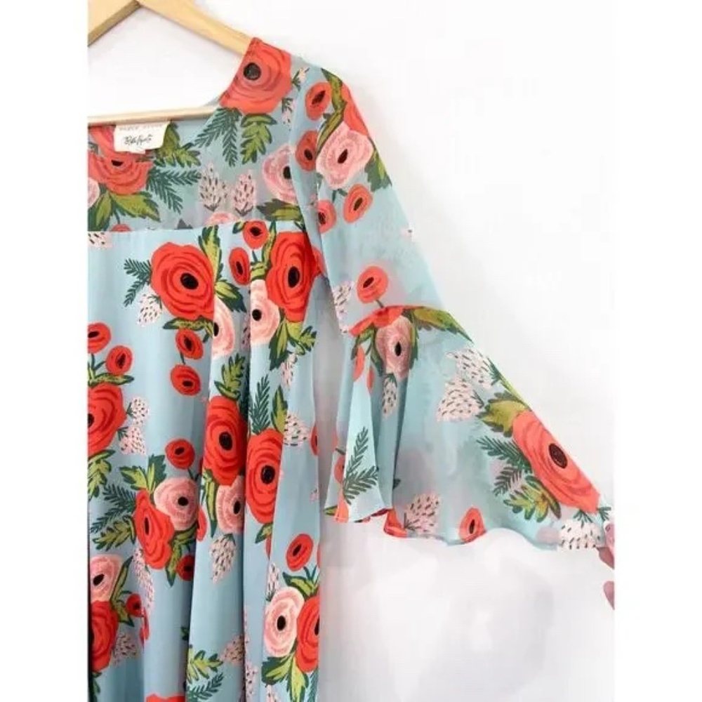 LIKE NEW! Women's Paper Crown Anthropologie Blue Floral Swing Dress - XSP - Picture 7 of 15